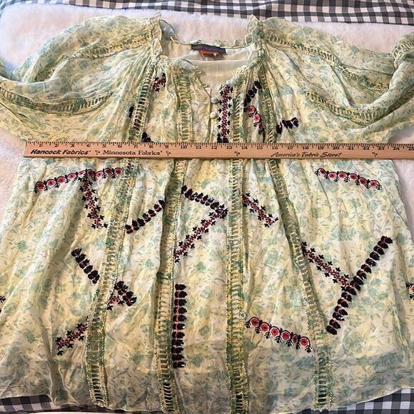 New! Anthropologie Bhanuni By Jyoti Giada Embroidered Beaded Top Size XL - Picture 13 of 16